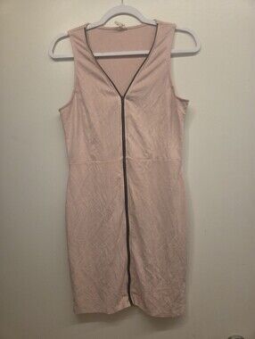 Pink Owl Blush Sleeveless Zip-Front Mini Dress